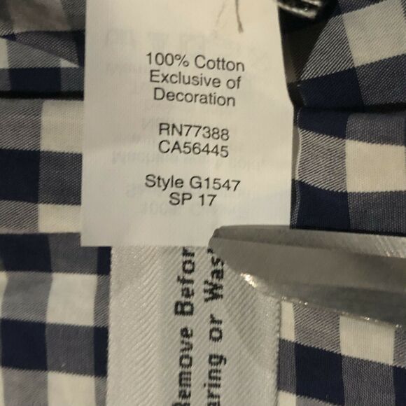 Madewell Gingham Blouse XXS Off Shoulder Navy Blue And White Checked Loose Fit - Picture 10 of 11